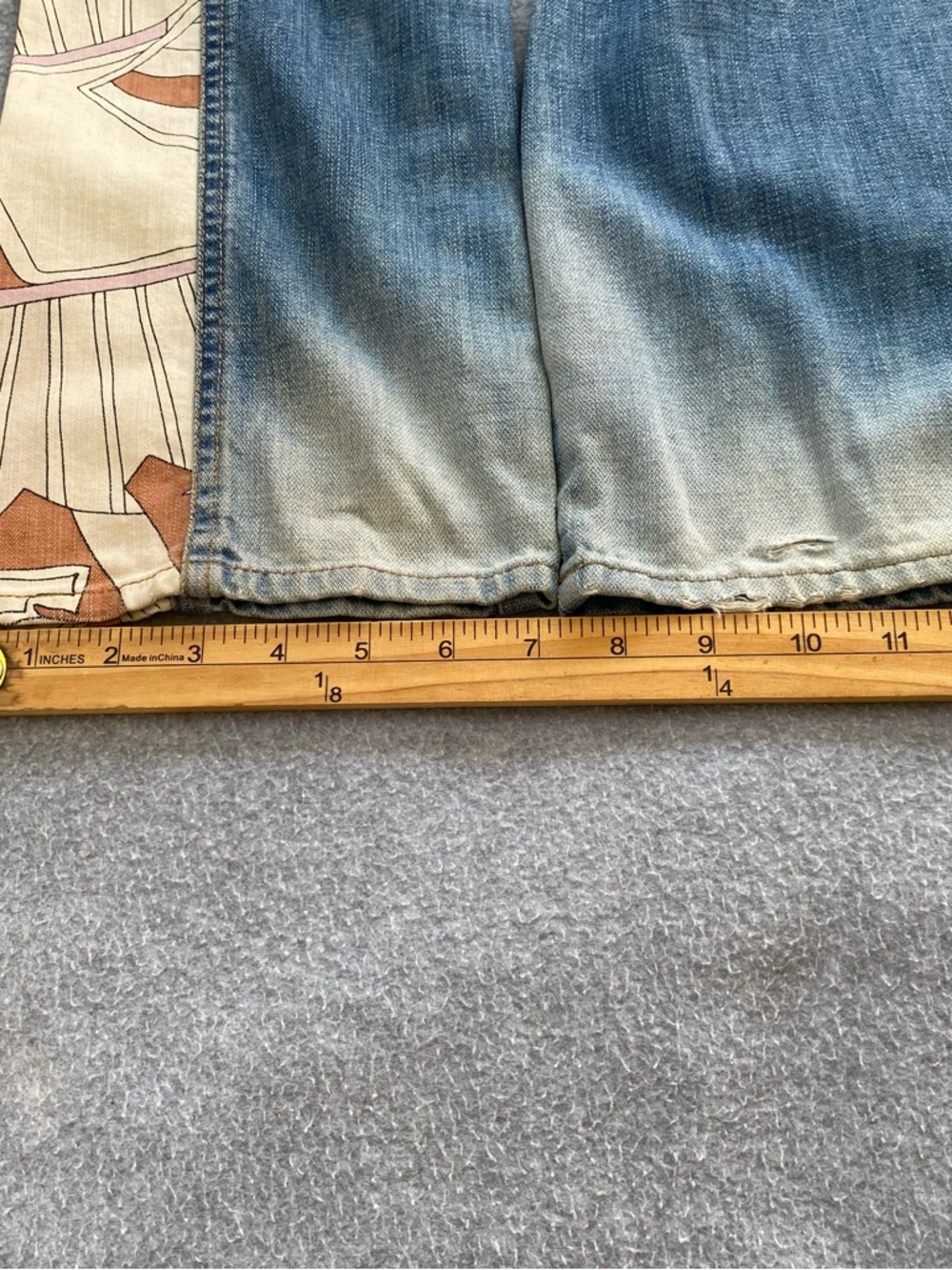 Vintage Y2K Dolce & Gabbana D&G Women Denim Jeans/ Fabric Boho Floral Pants 27-4 - Picture 13 of 16